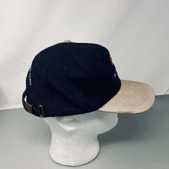 Salt‎ Lake 2002 Mens Hat Navy Beige Wool Olympic Winter Games Strapback Cap - Picture 2 of 9